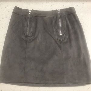 Kendall & Kylie Gray Suede Mini Skirt